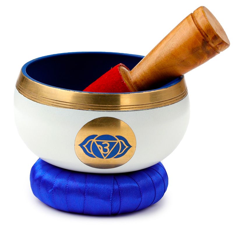 Spievajúca misa, modrá čakra, možnosť personalizácie gravírovaním, priemer 10 cm, výška 5 cm