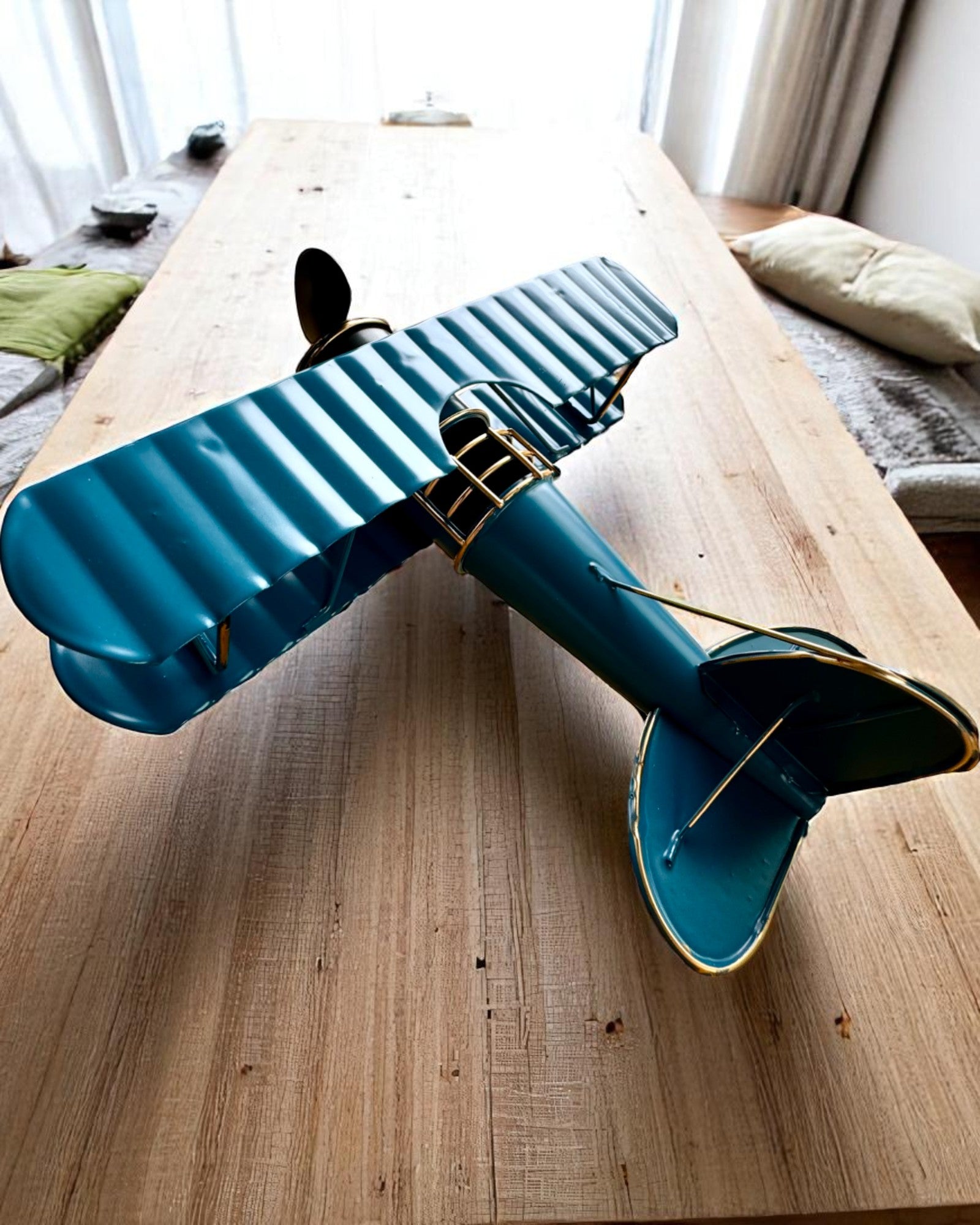 Kovový model lietadla Blue Baron – retro, na darček, s možnosťou gravírovania