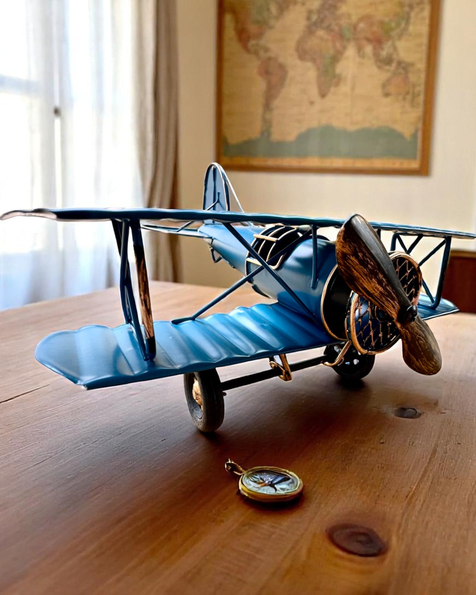 Kovový model lietadla Blue Baron – retro, na darček, s možnosťou gravírovania
