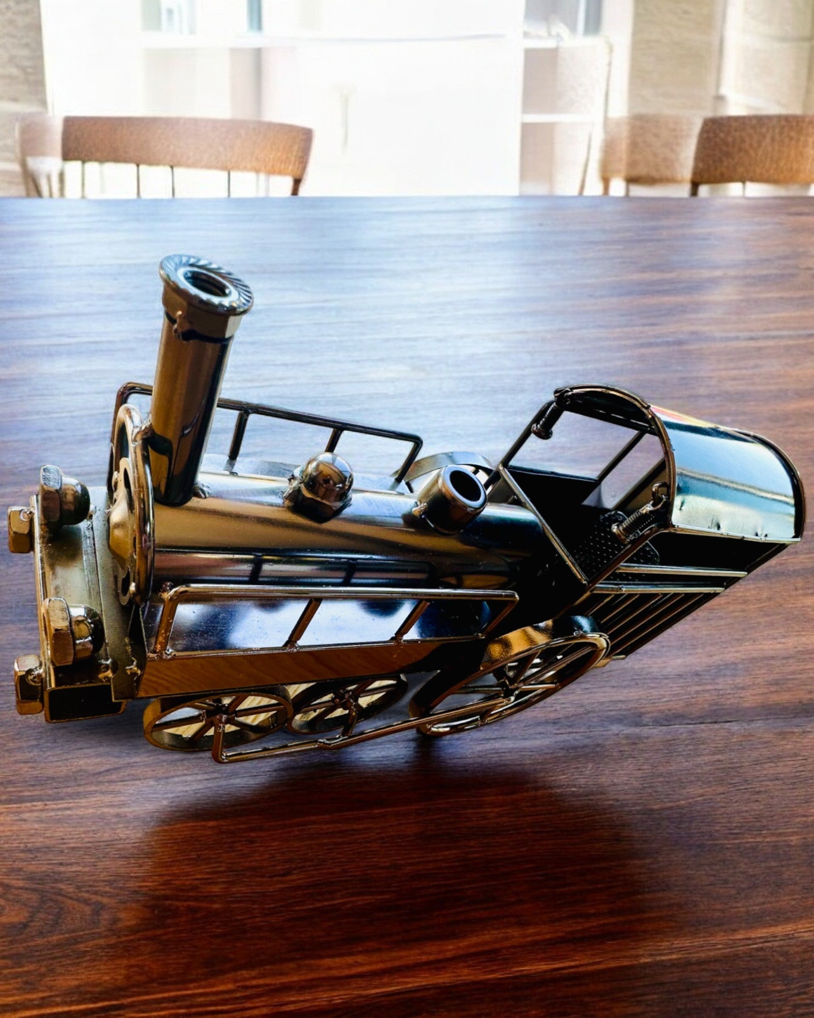 Lokomotywa z żelaza „Retro Express” – dekoracja, model, ręcznie wykonana z możliwością grawerowania na prezent