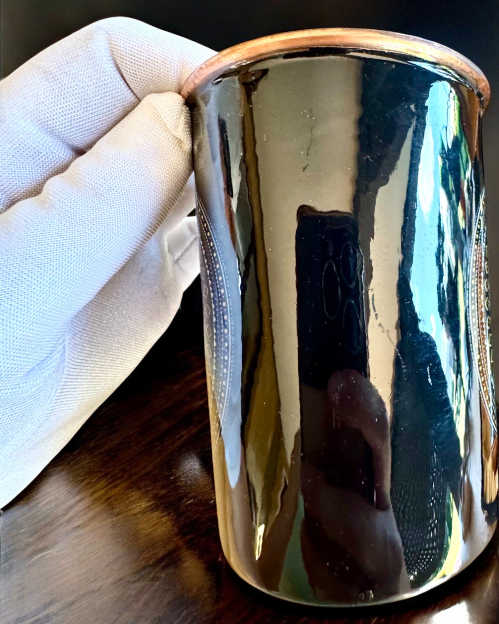 Medená súprava Mandala – Fľaša 1L + 2 Poháre v puzdre, možnosť personalizácie gravírovaním na darček