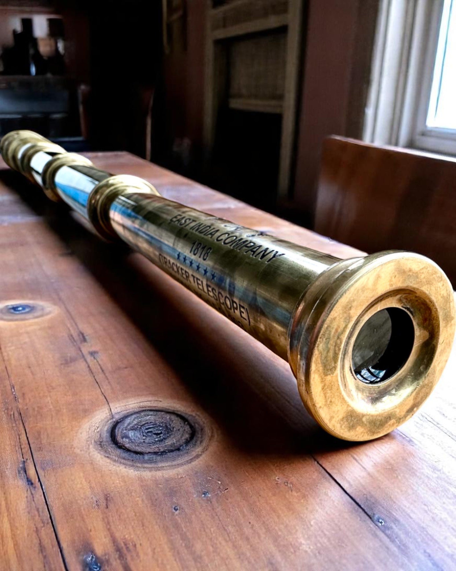 Luneta Królewska „Voyager 1818” – Ekskluzywna, Mosiężna, 83 cm, ręcznie robiona, etui ze Skóry Naturalnej – Edycja Kolekcjonerska, personalizacja grawerem na prezent