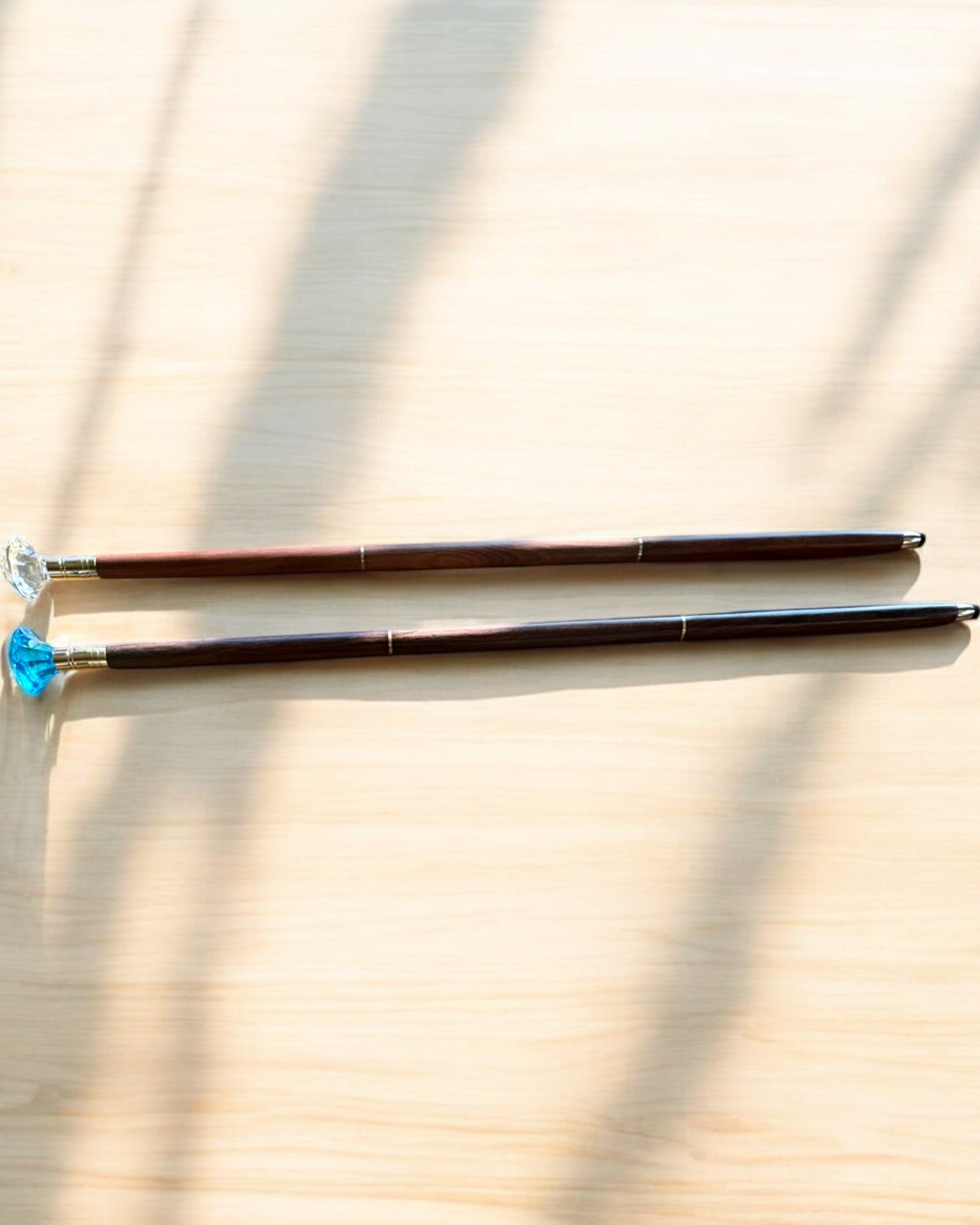 Palica na prechádzky "Diamant v bronze" - Drevená Ručne vyrobená, možnosť gravírovania