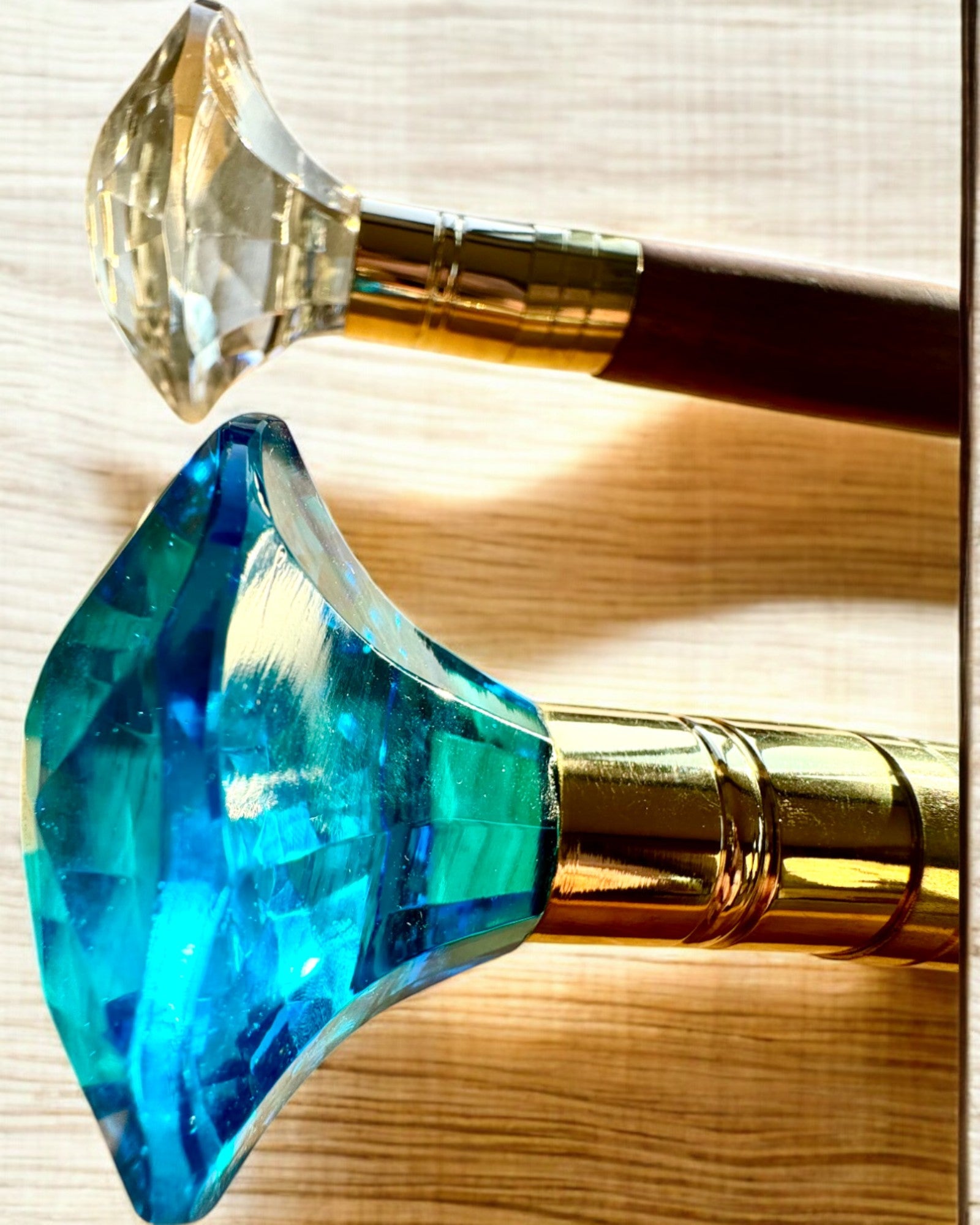 Palica na prechádzky "Diamant v bronze" - Drevená Ručne vyrobená, možnosť gravírovania