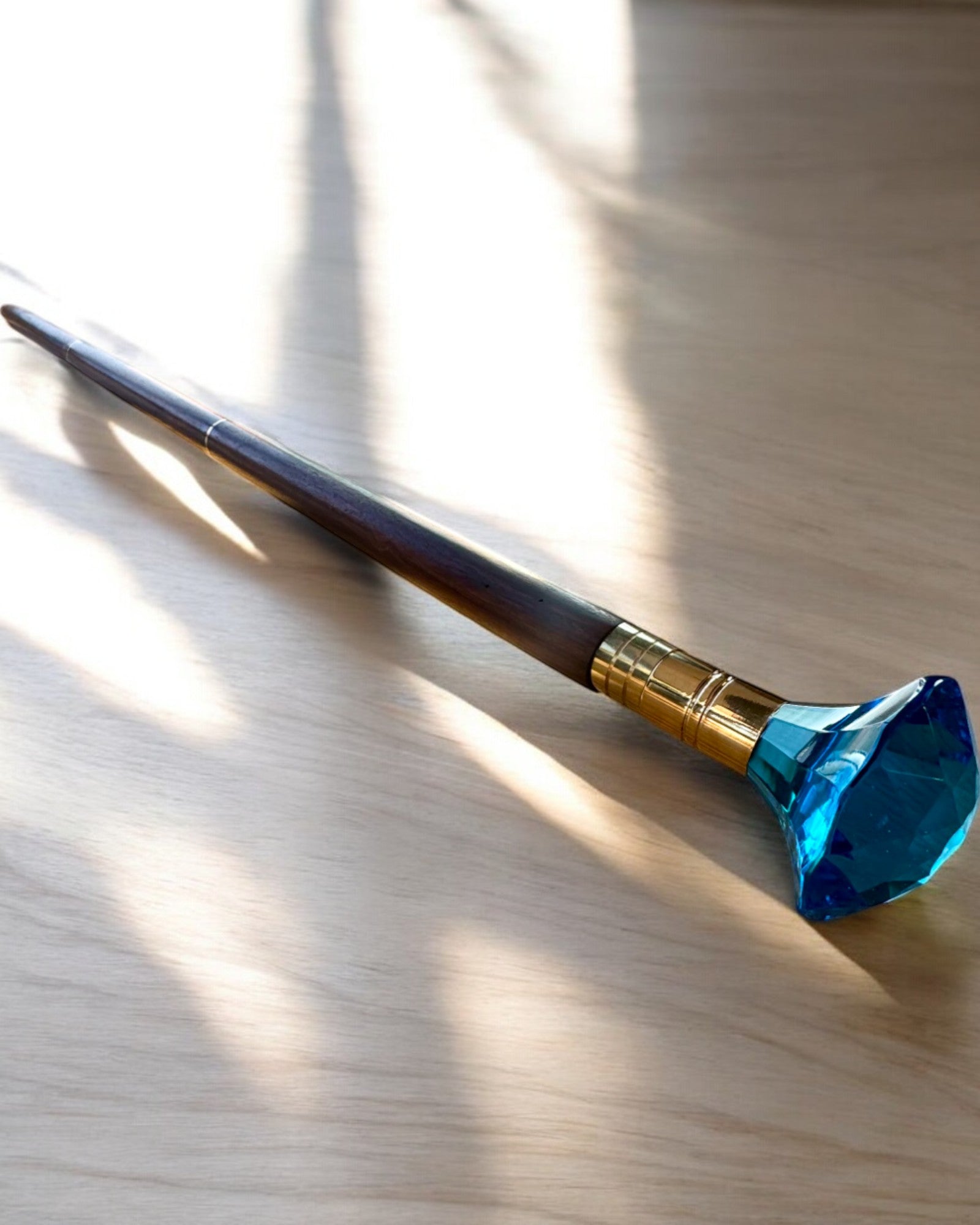 Palica na prechádzky "Diamant v bronze" - Drevená Ručne vyrobená, možnosť gravírovania