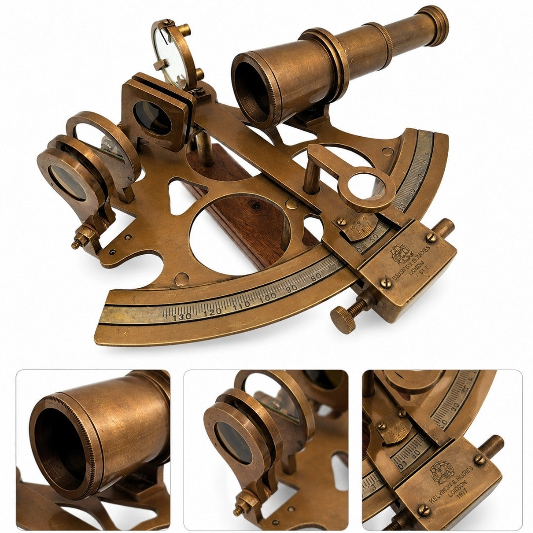 Veľký mosadzný sextant s možnosťou personalizácie gravírovaním