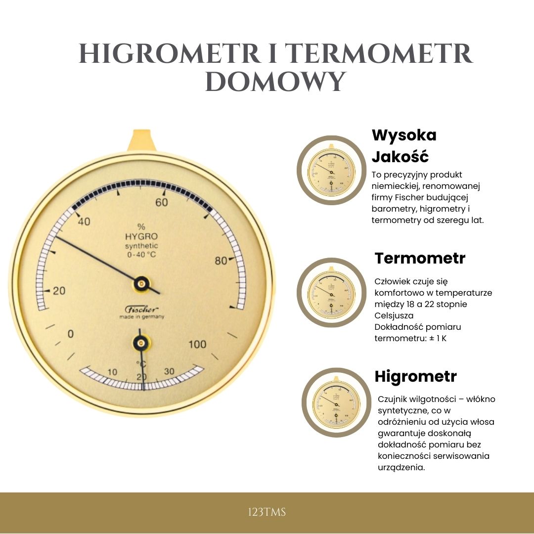 Domáci vlhkomer a teplomer Fischer 123TMS s možnosťou personalizácie gravírovaním