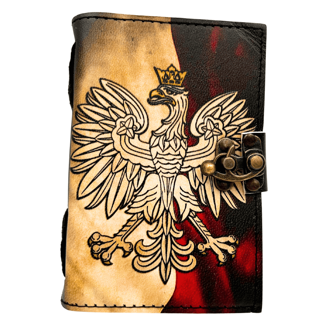 Kožený zápisník denník Poľský orol patriotický s gravírovaním