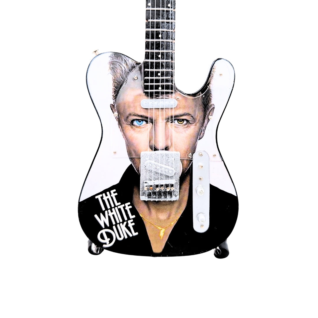 Zberateľská mini gitara David Bowie MGT-8976 s gravírovaním