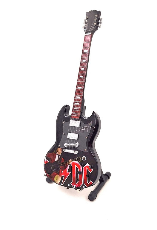 Mini gitara Angus Young 24,5 cm z mahagónu s možnosťou personalizácie gravírovaním