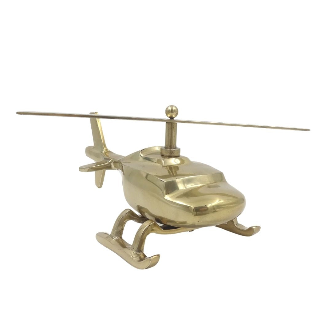 Kovový model helikoptéry s možnosťou personalizácie gravírovaním – zlatý, 32 cm