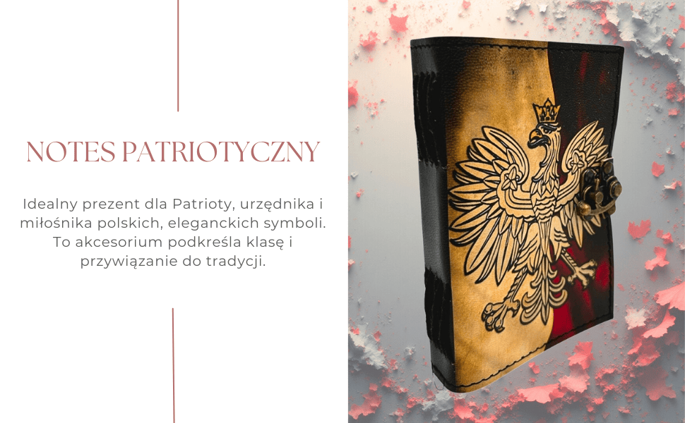 Kožený zápisník denník Poľský orol patriotický s gravírovaním