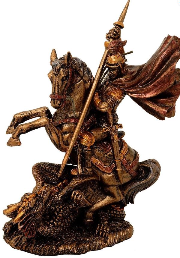 Figúrka Svätý Juraj z polyresinu, 13 cm, možnosť personalizácie gravírovaním, ideálny darček na rôzne príležitosti