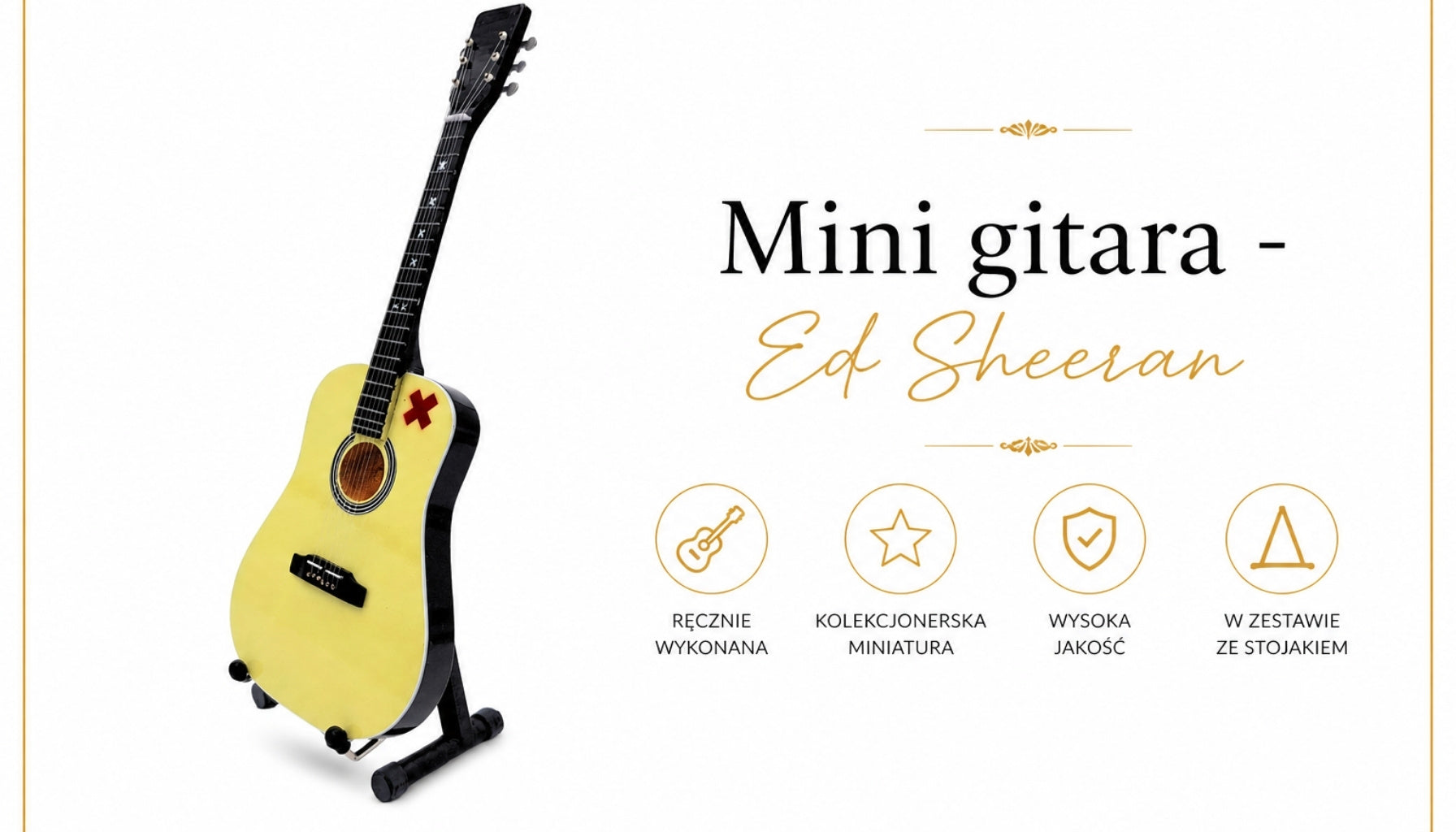 Mini gitara Ed Sheeran 27,5 cm z mahagónu s možnosťou personalizácie gravírovaním