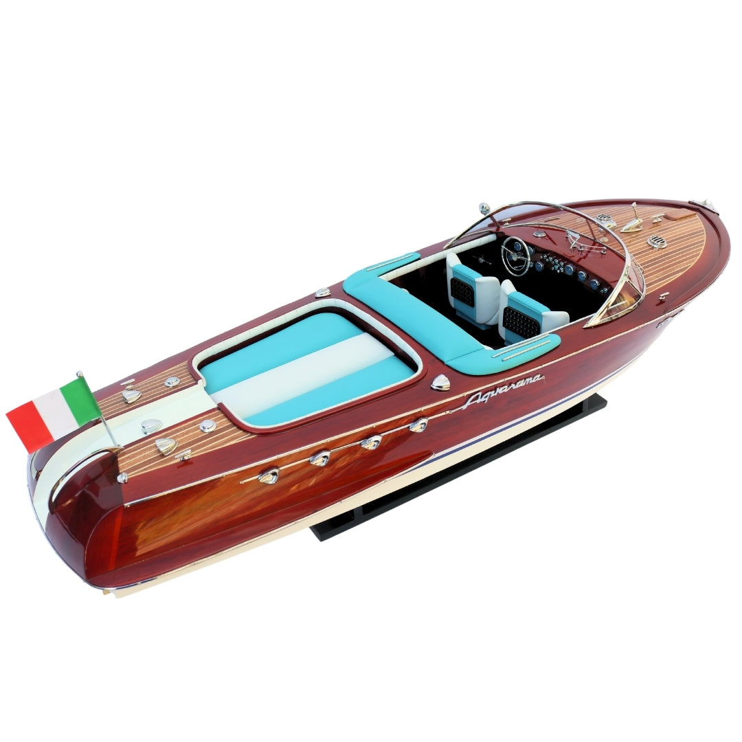 Exkluzívny model motorového člna Reeva Aquarama 87cm - veľký drevený model klasického talianskeho motorového člna – 4P-90