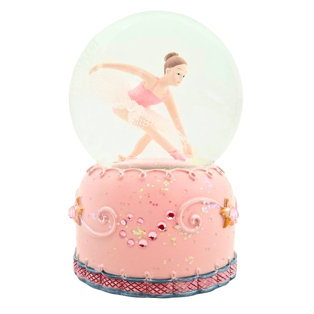 Tańcząca Baletnica w Szklanej Kuli 12cm z Możliwością Personalizacji Graweru - Elegancka Pastelowa Dekoracja na Prezent dla Miłośników Baletu, Wykonana z Polyresinu i Szkła