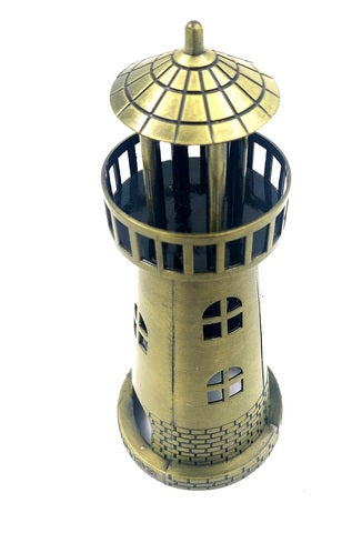 Maják svietnik na tealight 18,5 cm v antickom zlate s možnosťou gravírovania