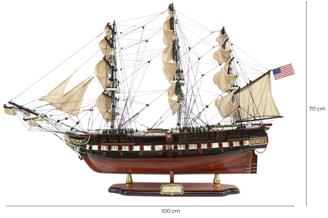 Exkluzívny veľký model plachetnice USS Constitution 100cm s možnosťou personalizácie gravírovaním