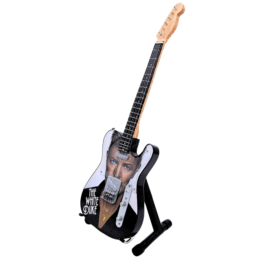 Zberateľská mini gitara David Bowie MGT-8976 s gravírovaním