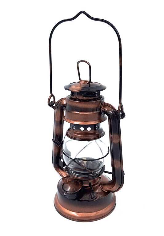 Štýlová retro námornícka petrolejová lampa DT245F s možnosťou personalizácie gravírovaním, ideálna ako darček, vyrobená zo skla a plechu, výška 19 cm, námornícky dizajn