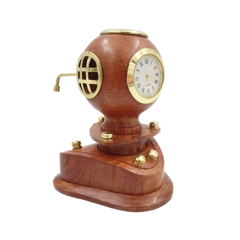 Malá retro potápačská prilba s hodinami a personalizáciou