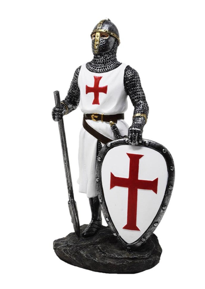 Figurka Rycerza Templariusza 18,5 cm z Polyresinu z możliwością personalizacji grawerem