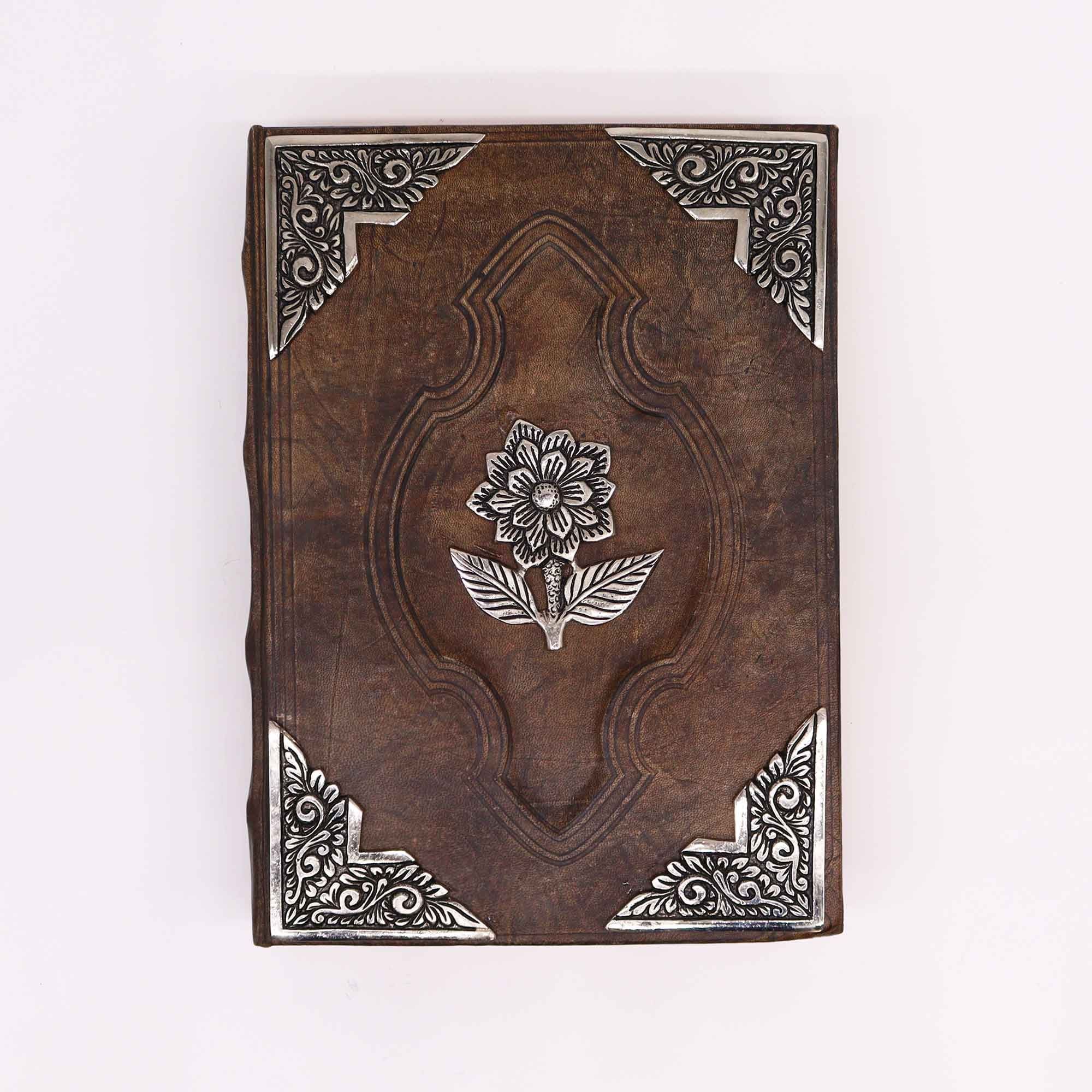 Elegantný zápisník Hefty Brown Tan s motívom Zinc Rose
