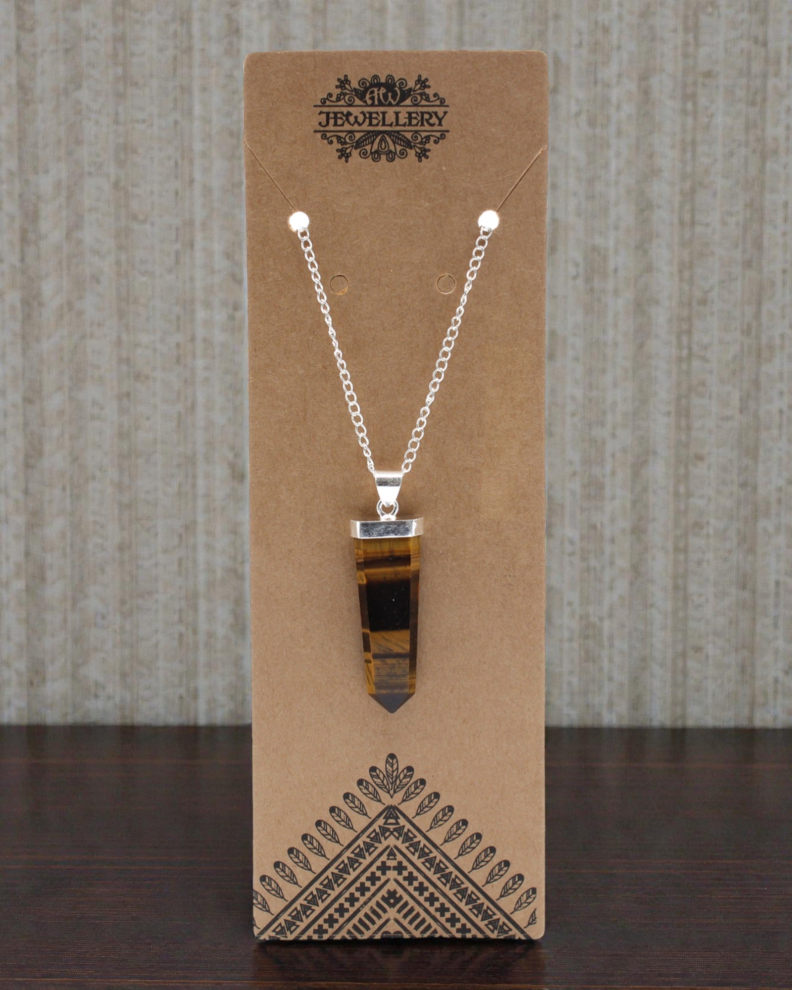 Tiger Flame – Plochý prívesok z tigrieho oka v krištáľovom brúse