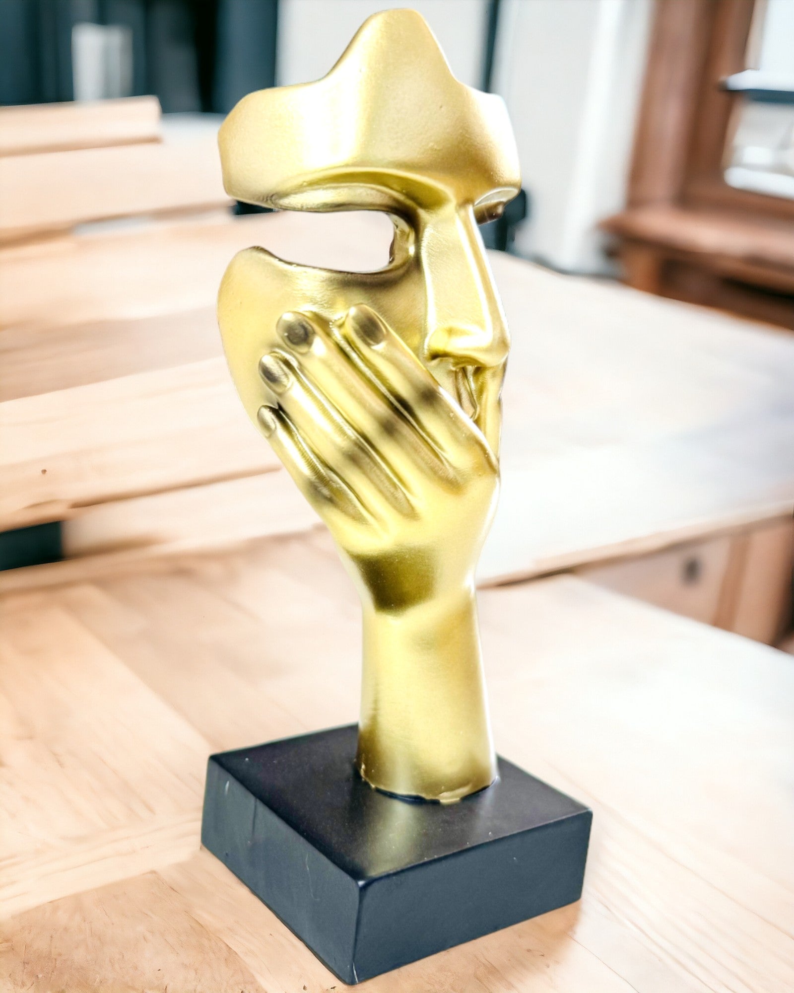 Abstraktná Socha Ruky "Dotyk Umenia" - Kancelárska Dekorácia v Európskom Štýle, Personalizácia gravírovaním 2 kusy