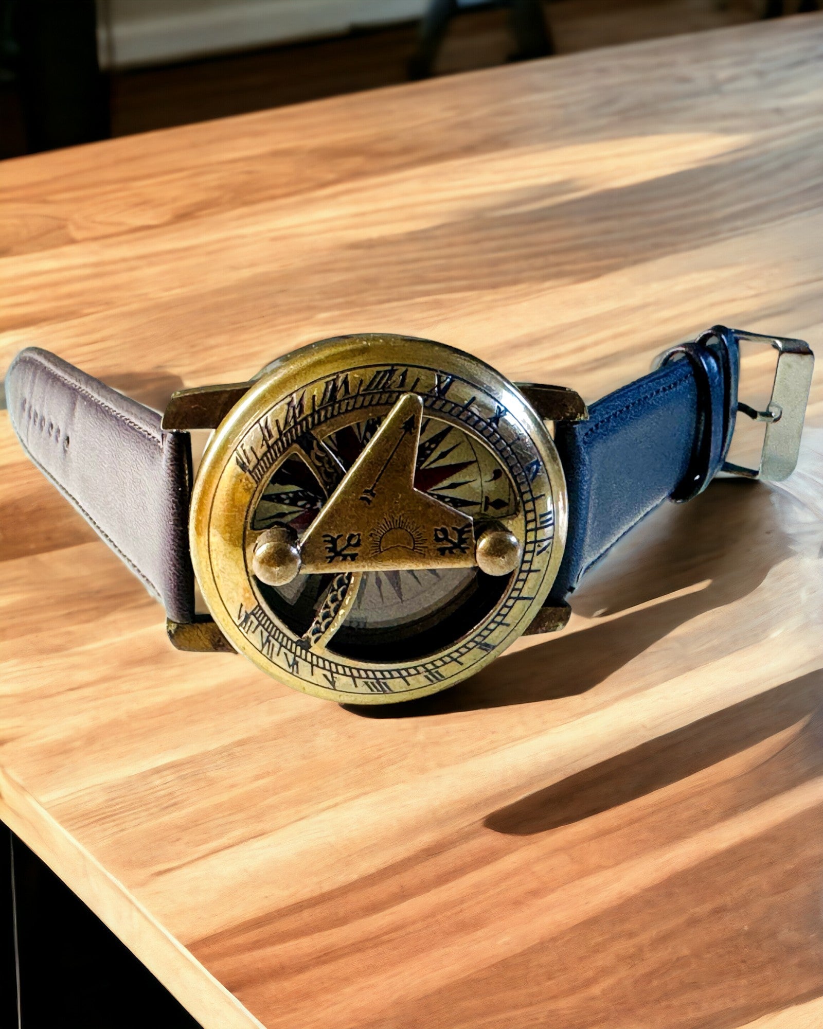 Slnečné hodiny s kompasom - Ručne vyrobené, autentické remeslo, možnosť gravírovania