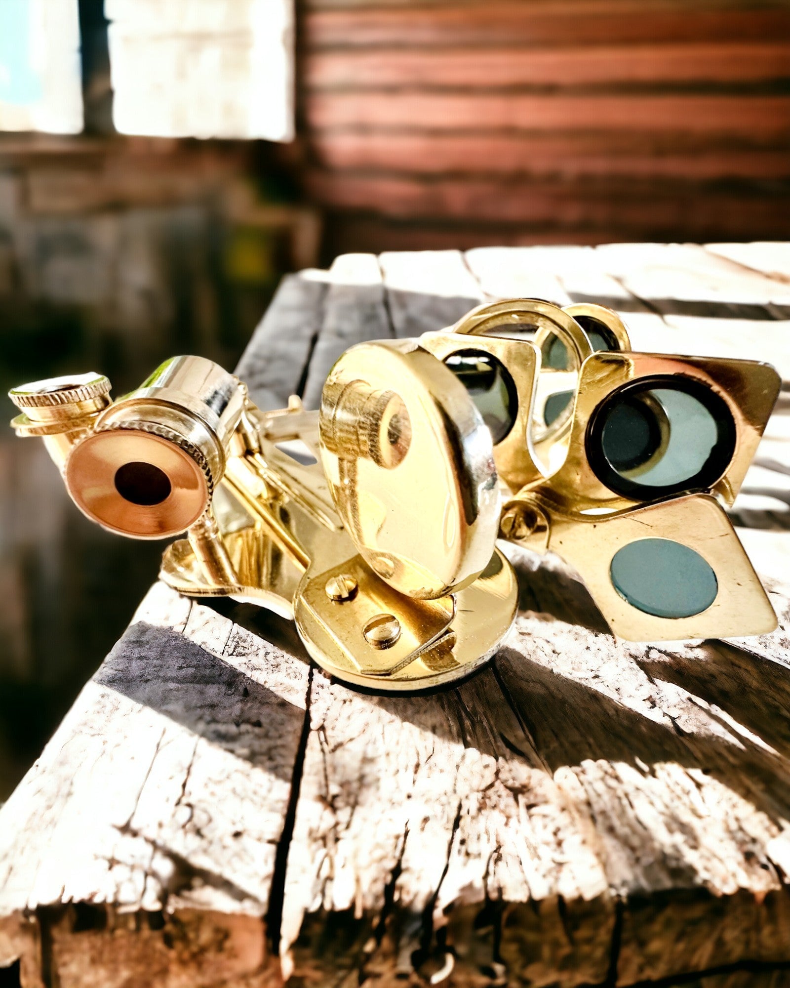 Umelecký sextant zlatej farby - možnosť personalizácie gravírovaním