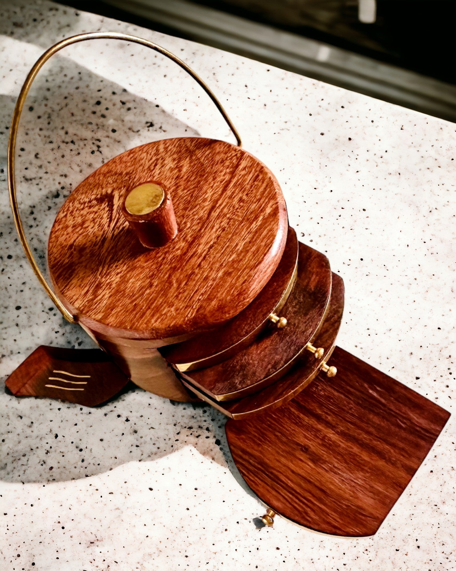 Retro Drewniany "Herbaciarnik" z Opcją Grawerowania