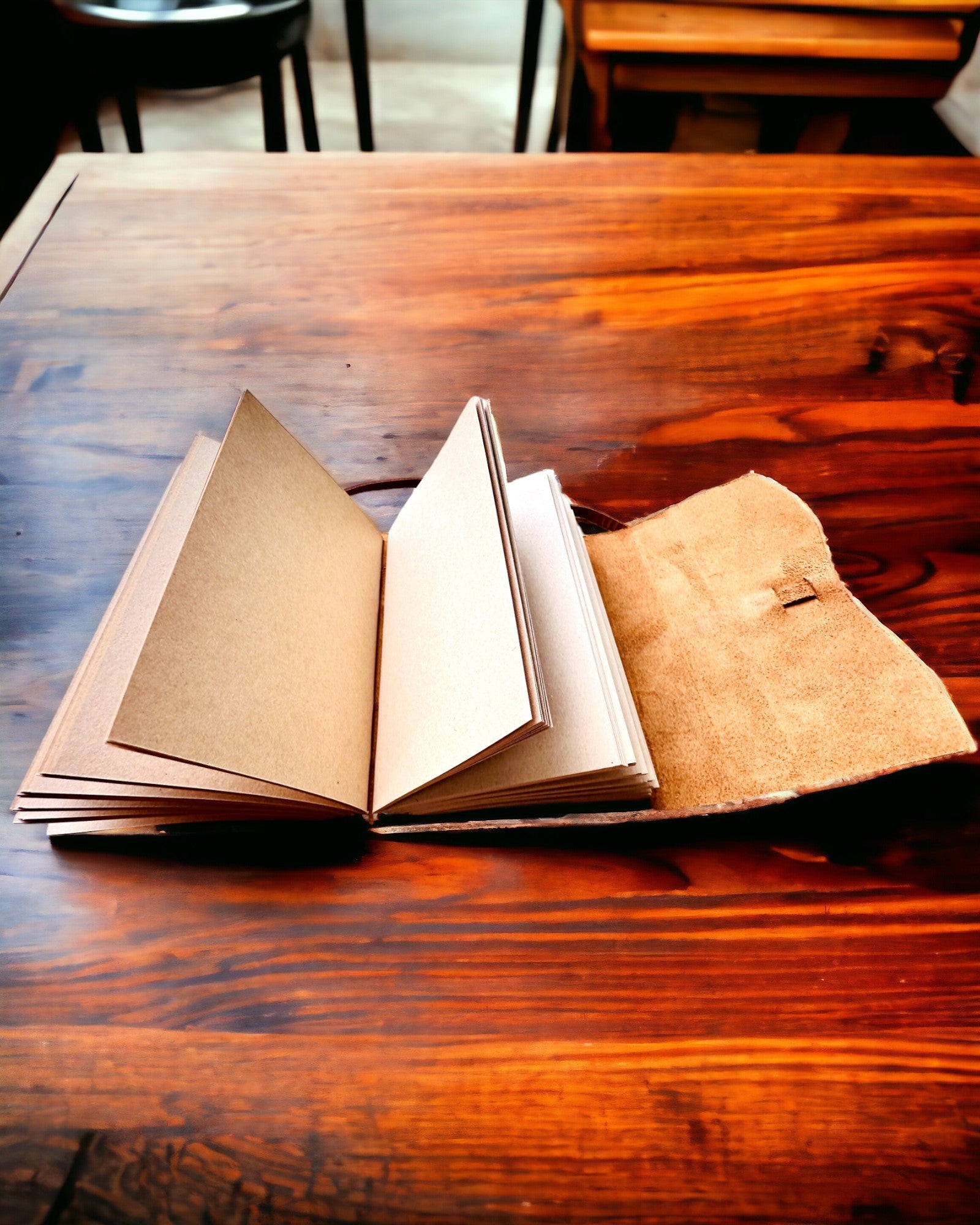 Prémiový zápisník "RetroNotes" – Elegantný zápisník z pravej kože - 200 strán, 120g, zápisník, skicár, hnedá farba, personalizácia gravírovaním