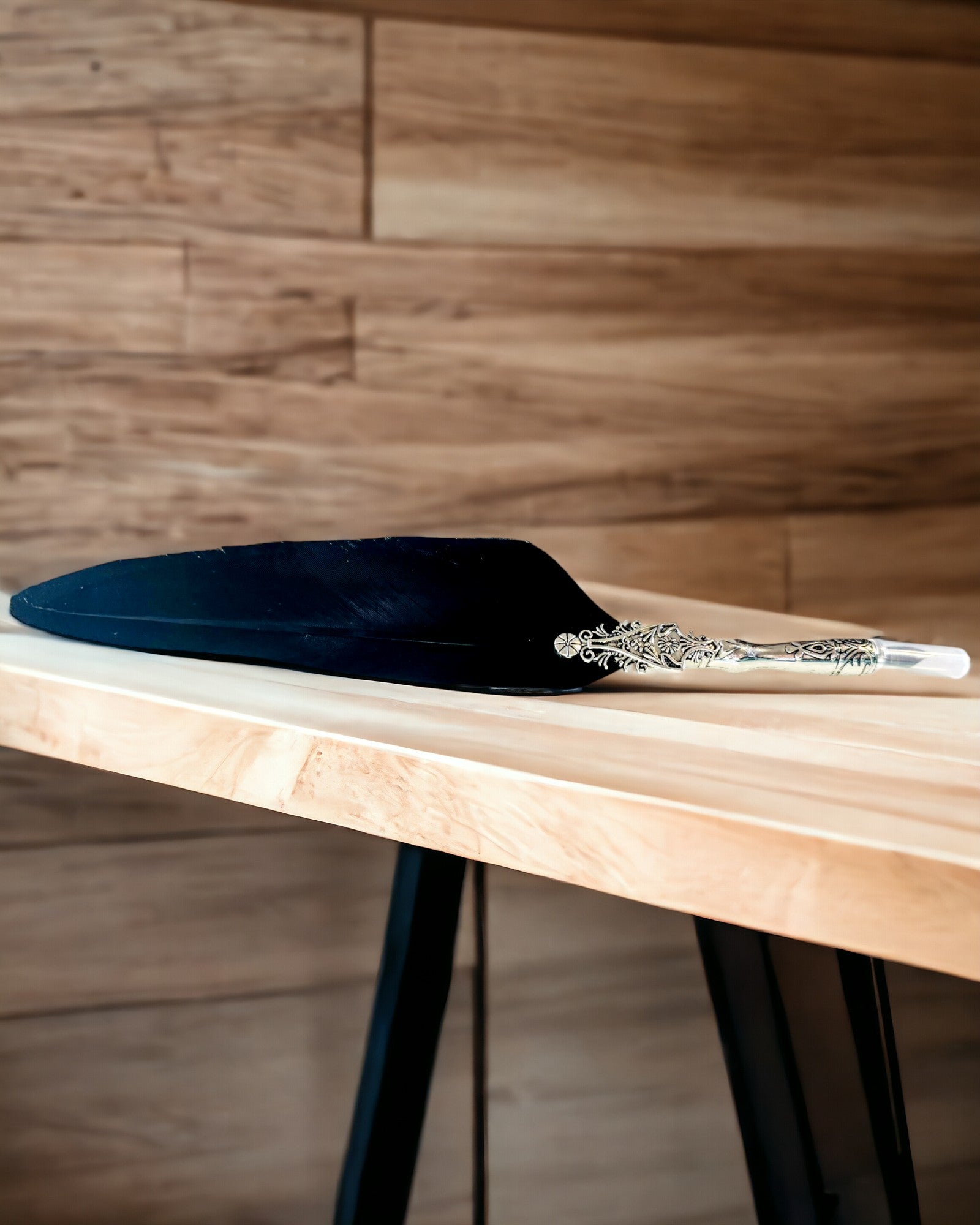 Vintage kaligrafické pero s prírodným husím perom – Ideálny darček na Deň matiek alebo pre učiteľa. Gravírovanie