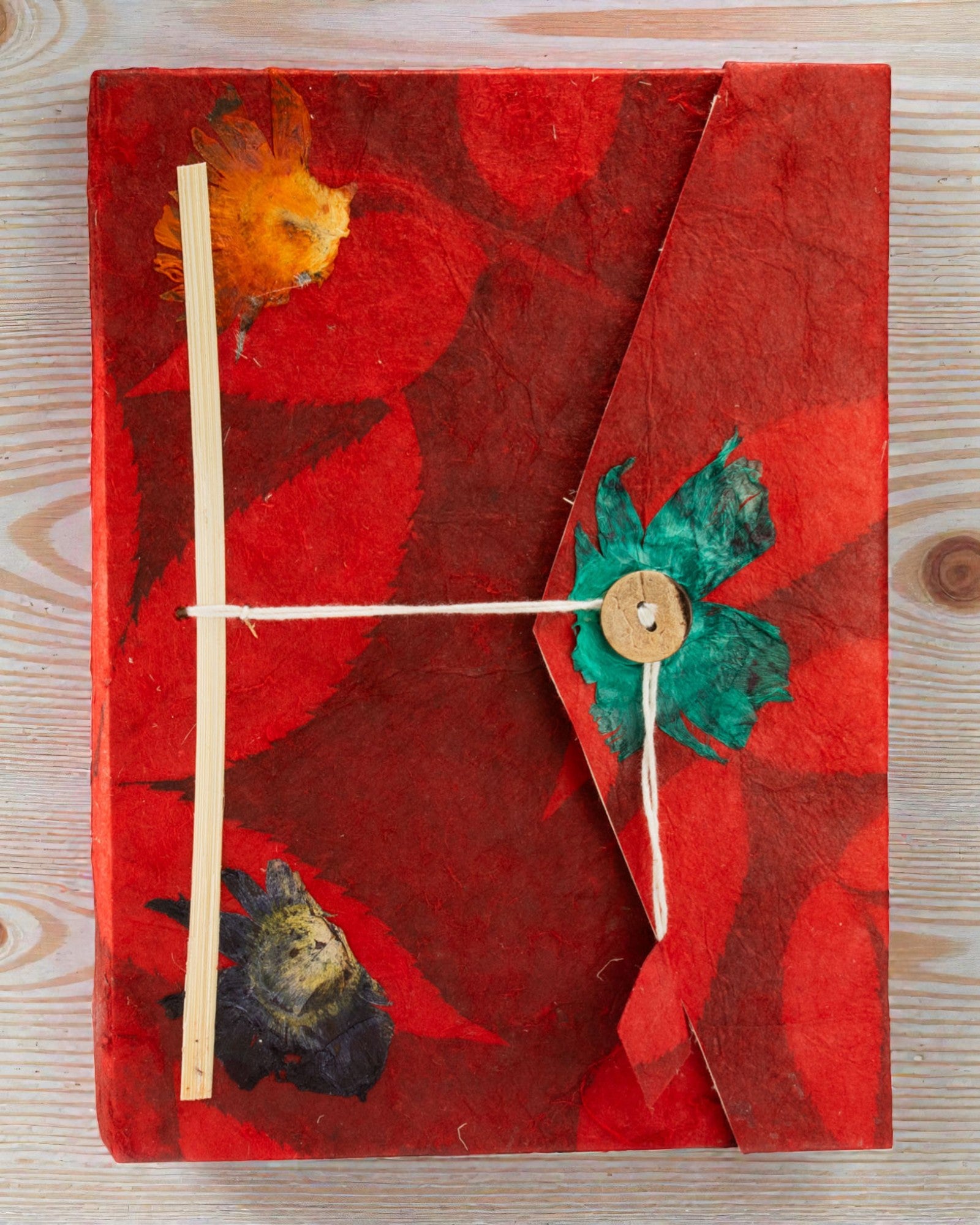 Artystyczny Notatnik Lokta Ruby Bloom – Odważne Kwiaty (45 kartek, 21 x 15 cm)