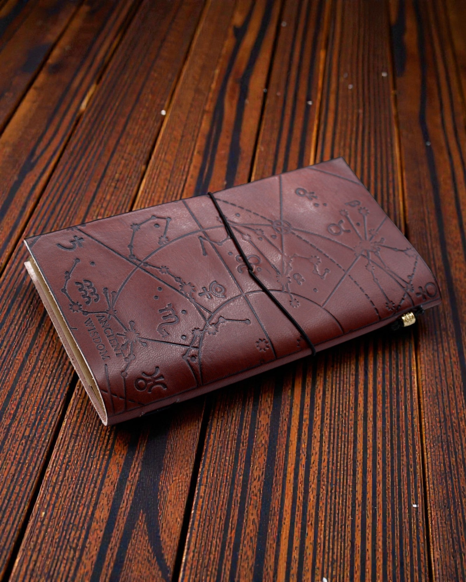 Môj denník životných cieľov – ručne vyrobený kožený zápisník hnedý 22 × 12 × 1,5 cm, 80 strán