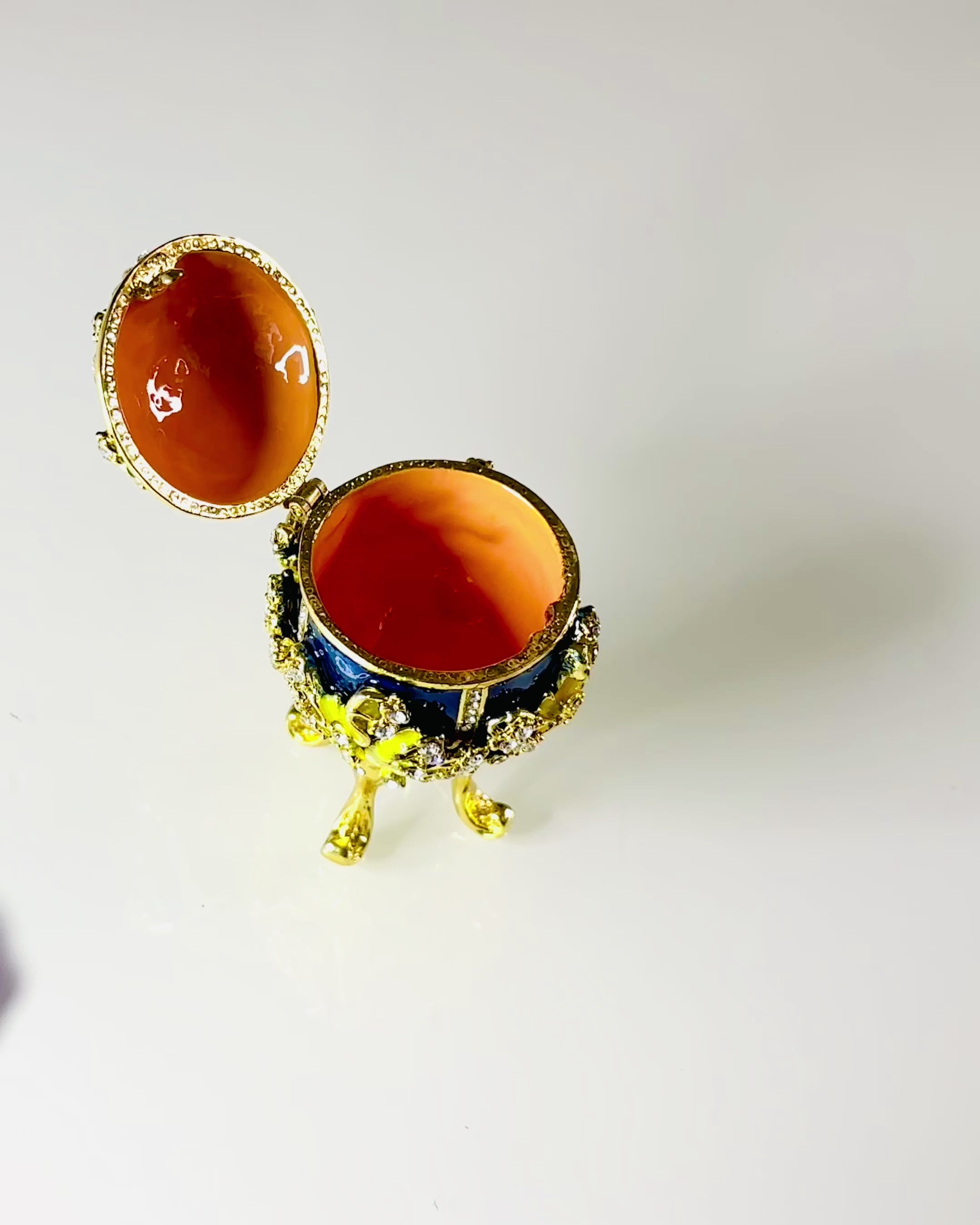 Šperkovnica 'Cisárske vajce' Fabergé – Vintage štýl, dekoratívna nádoba na doplnky