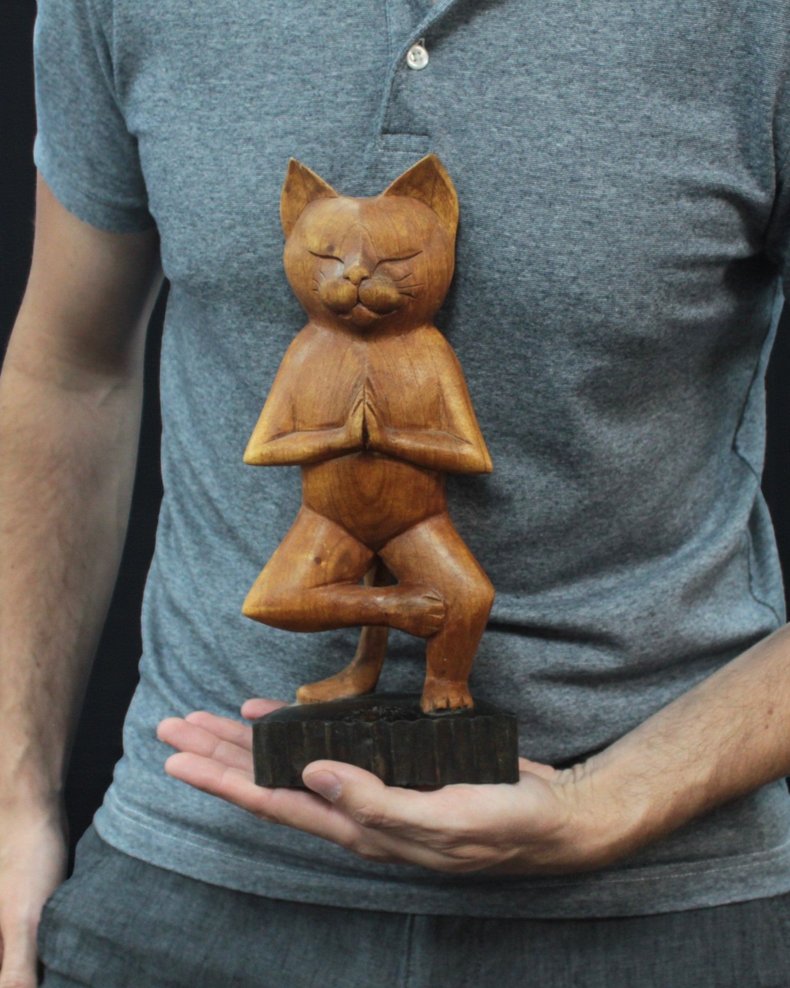 Socha mačky – Joga 2 Jedna noha 30 cm