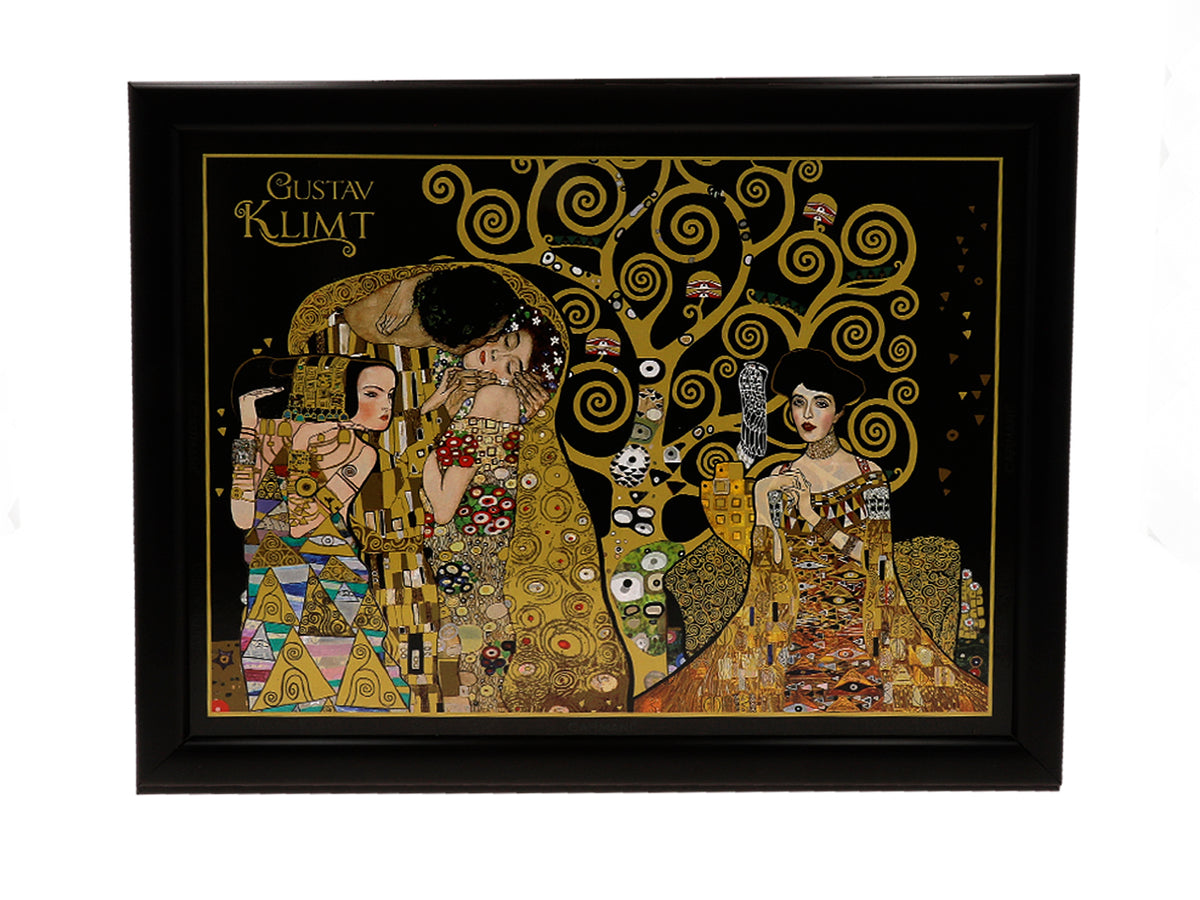 Podložka pod notebook G. Klimt, Koláž (CARMANI) s možnosťou personalizácie gravírovaním, ideálna ako darček, rozmery 30.5x40.5cm, štýlová a pohodlná na prácu na kolenách