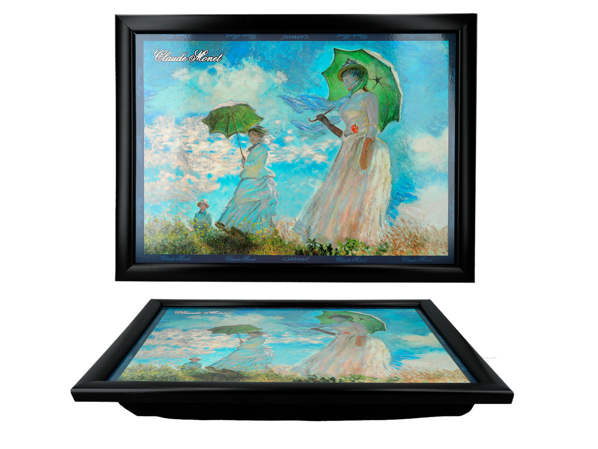 Podložka pod notebook C. Monet, Žena so slnečníkom, personalizovaná s možnosťou gravírovania, elegantná a umelecká, 30.5x40.5cm, ideálna ako darček