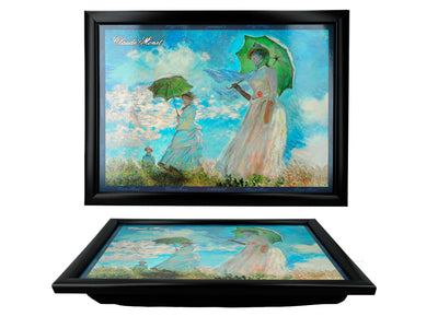 Podložka pod notebook C. Monet, Žena so slnečníkom, personalizovaná s možnosťou gravírovania, elegantná a umelecká, 30.5x40.5cm, ideálna ako darček