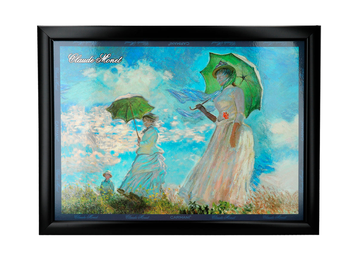 Podložka pod notebook C. Monet, Žena so slnečníkom, personalizovaná s možnosťou gravírovania, elegantná a umelecká, 30.5x40.5cm, ideálna ako darček