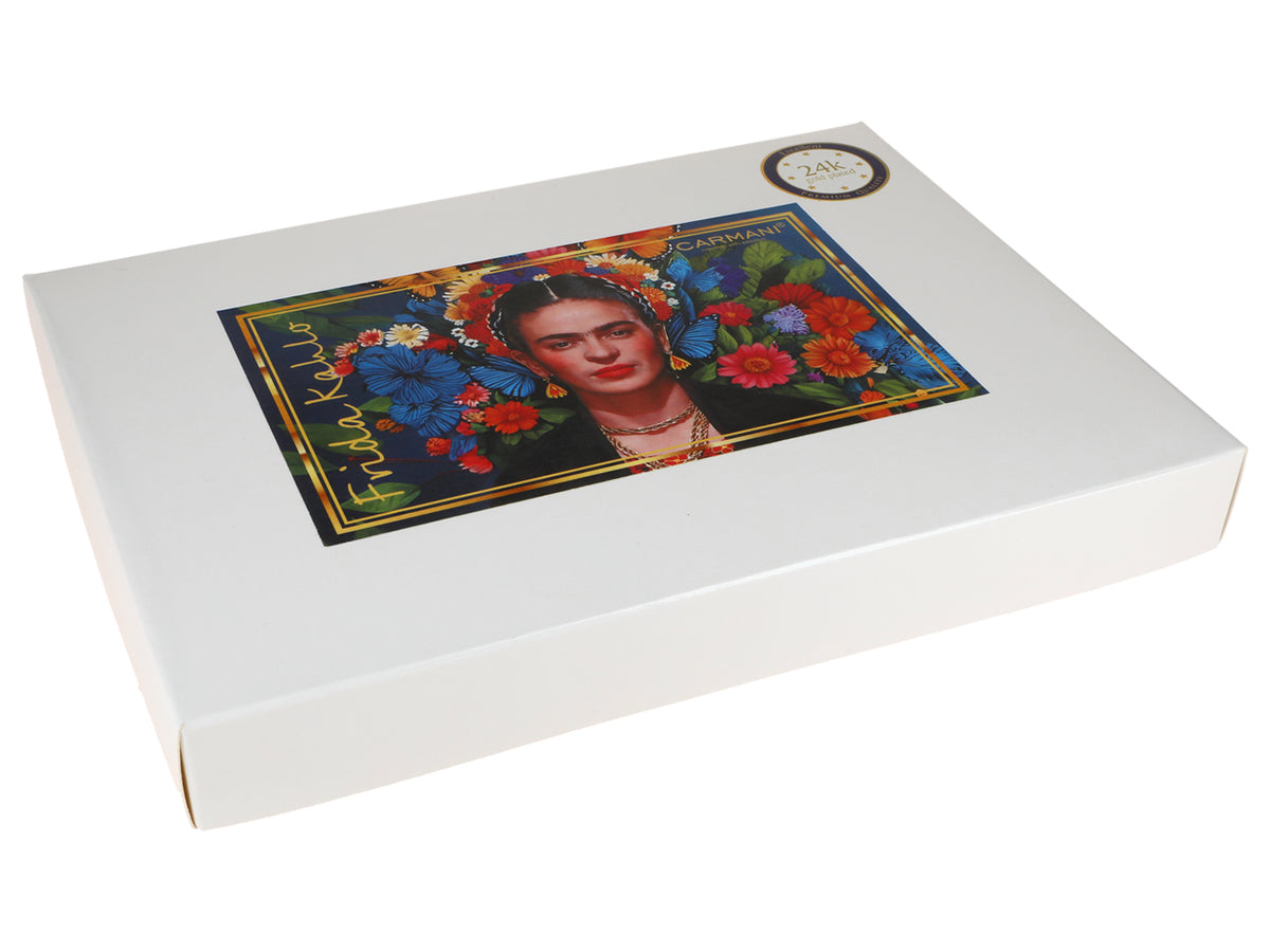 Súprava 6 lyžičiek pokovovaných 24K zlatom F. Kahlo s možnosťou personalizácie gravírovaním - elegantný príbor ako darček, 13 cm, CARMANI