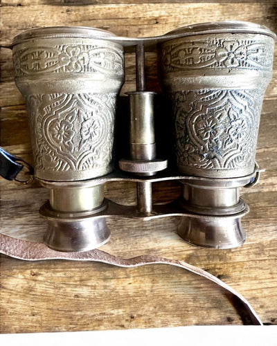 Ďalekohľad s koženým puzdrom Victorian's Eye, 11 cm Mosadzný, Ručne zdobený, personalizácia gravírovaním ako darček