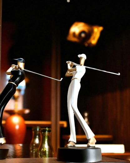 Figúrka golfistu „Swing Elegance”, 24 cm výšky, dekoratívna s možnosťou gravírovania na darček