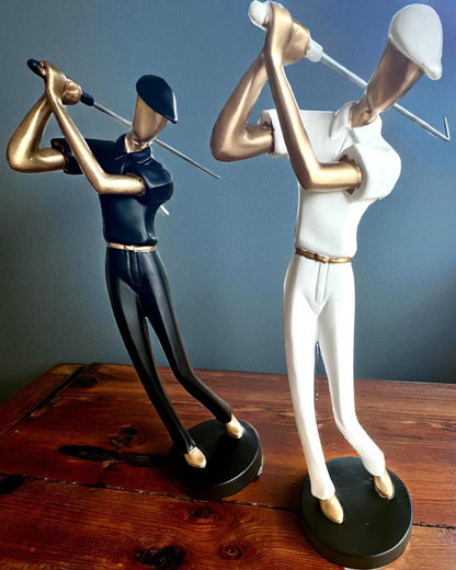 Figúrka golfistu „Swing Elegance”, 24 cm výšky, dekoratívna s možnosťou gravírovania na darček