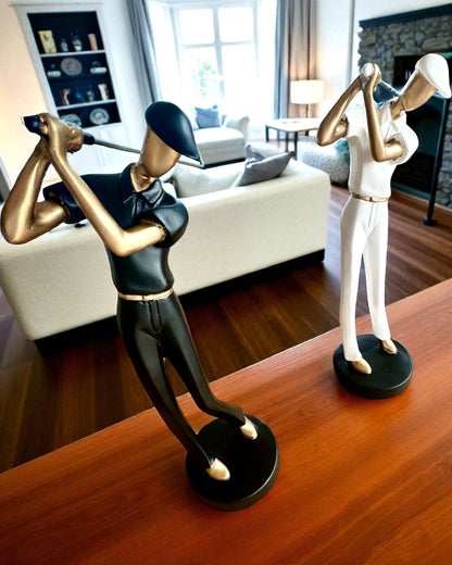 Figúrka golfistu „Swing Elegance”, 24 cm výšky, dekoratívna s možnosťou gravírovania na darček