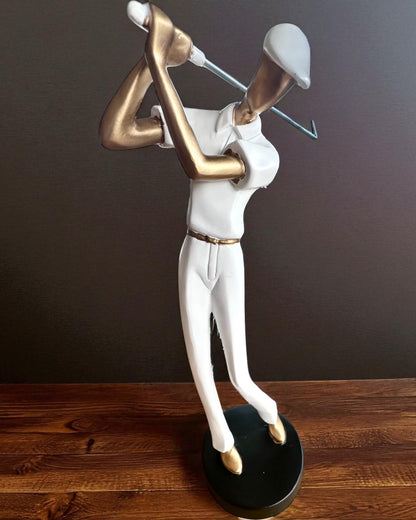 Figúrka golfistu „Swing Elegance”, 24 cm výšky, dekoratívna s možnosťou gravírovania na darček