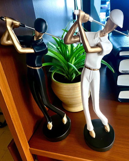 Figúrka golfistu „Swing Elegance”, 24 cm výšky, dekoratívna s možnosťou gravírovania na darček