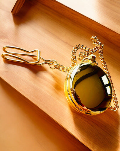 Vreckové hodinky Grand Elegance s dvojitým krytom, manuálne, zlatá farba, s gravírovaním na darček